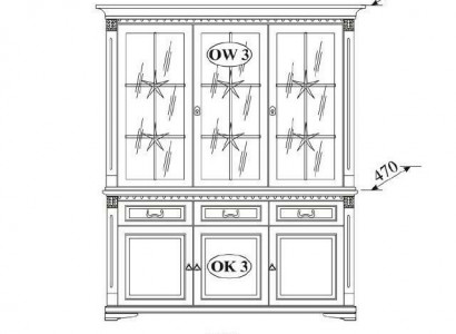 Klassische Vitrine Vitrinenschrank Vitrinen Glasschrank Schrank Kolonial Neu OK3